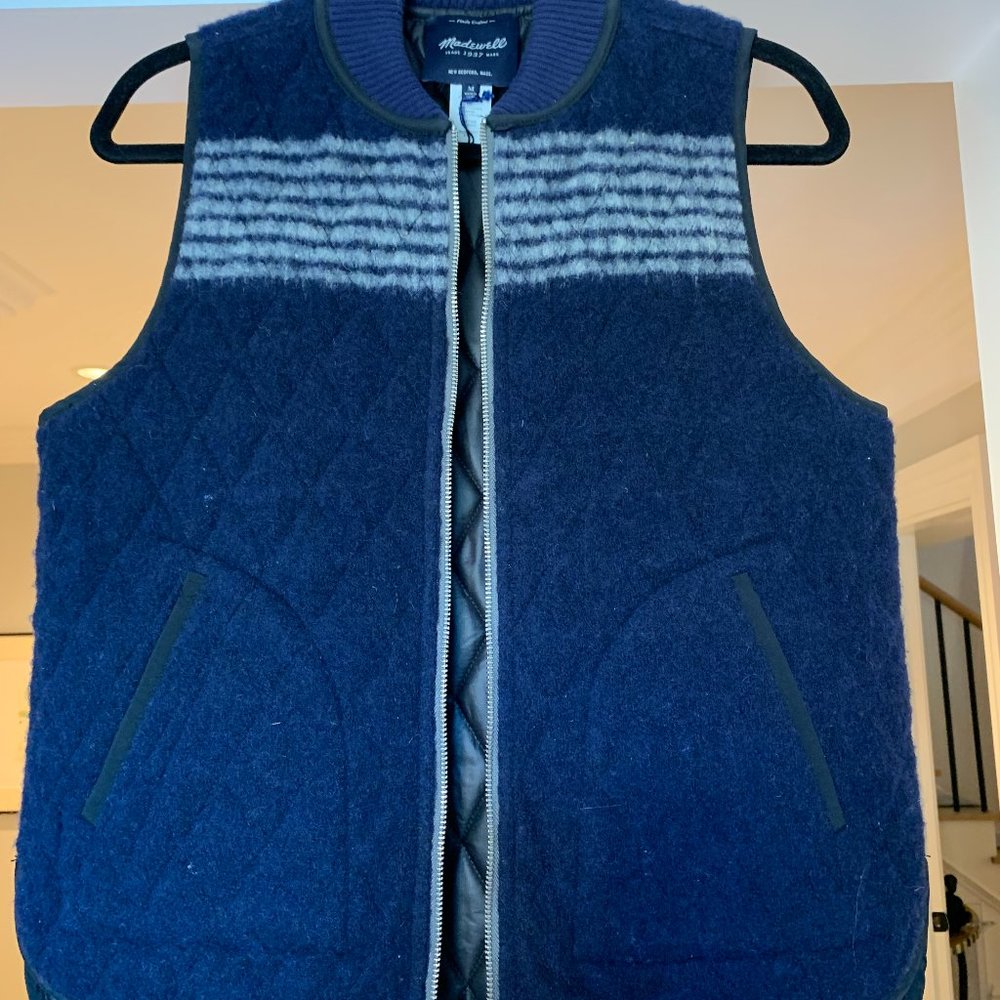 Madewell Reversible Vest in Stripe, Wool Blend, Women's Medium